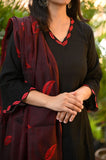 Elegant Black Kurti with Red Dupatta