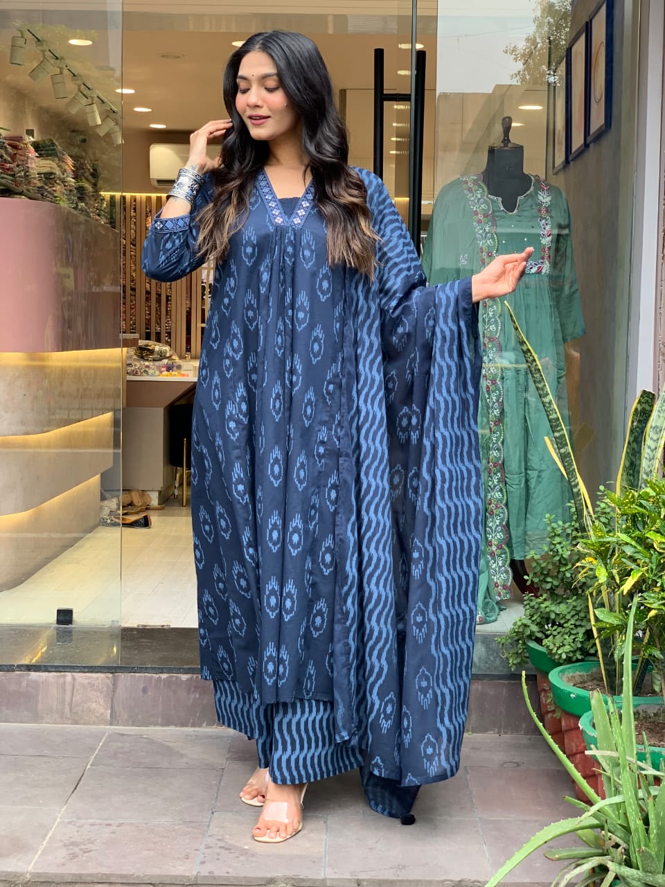 Elegant Long Blue Kurti