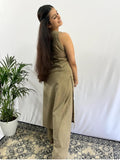 Olive Green Notch Neck Kurta Set for Women