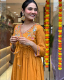 Elegant Printed yellow Kurti Set