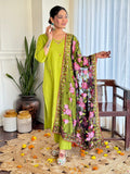 Radiant Yellow Kurti with Designer Dupatta