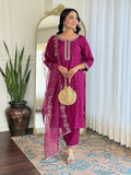 Elegant Pink Kurti with Netted Dupatta