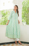 Elegant Printed Green Kurti Set