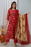 Elegant Brown Kurti with Cream Dupatta