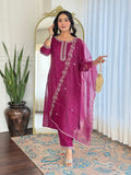 Elegant Pink Kurti with Netted Dupatta