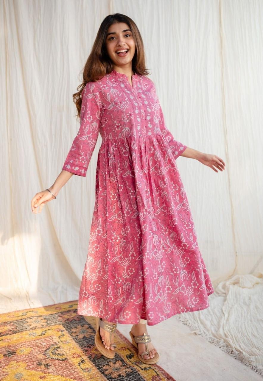 Soft Pink Kurti with Elegant Detailing