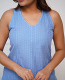 Stylish Blue Half-Sleeve Co-ords Set