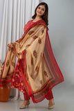 Elegant Brown Kurti with Cream Dupatta