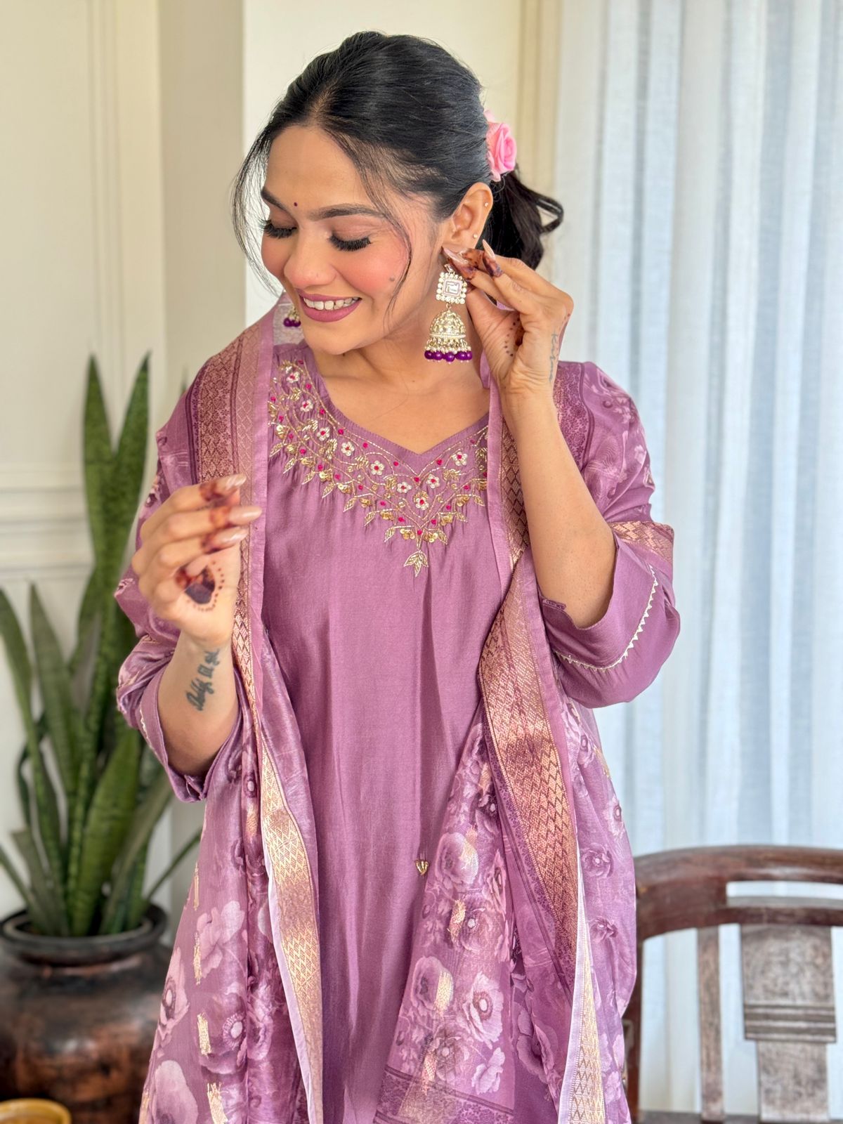 Graceful Pink Ethnic Kurti