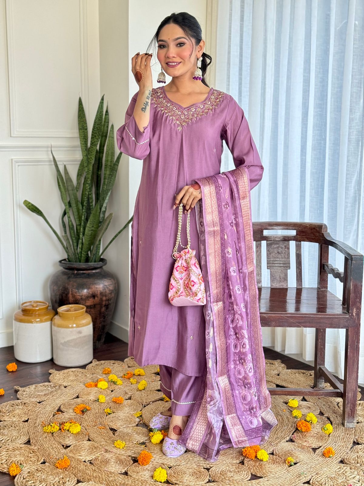 Graceful Pink Ethnic Kurti